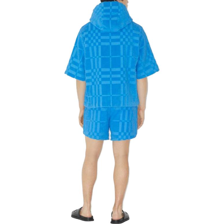 Burberry SS23 Patterned Half-Sleeve Hoodie Blue for Men. 80712461 圖 4