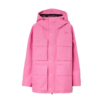 Burberry SS23 Pink Logo Hooded Utility Jacket Long-Sleeve Coat 80703971