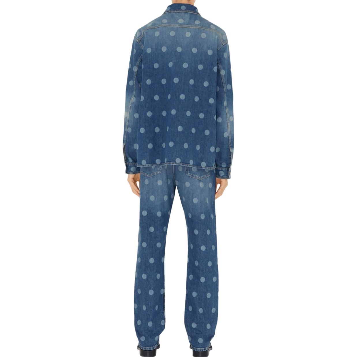 Shop 버버리 SS23 폴카닷 워싱 데님 진 블루 남성용. 80676381