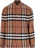 Burberry SS23 Quilted Check Wool-Blend Bomber Jacket Brown Outerwear 80639371 Burberry SS23 Quilted Check Wool-Blend Bomber Jacket Brown Outerwear 80639371