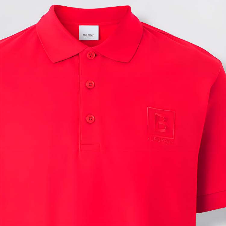 Burberry SS23 Red Logo Print Short Sleeve Polo Shirt Men. 80530241 圖 6