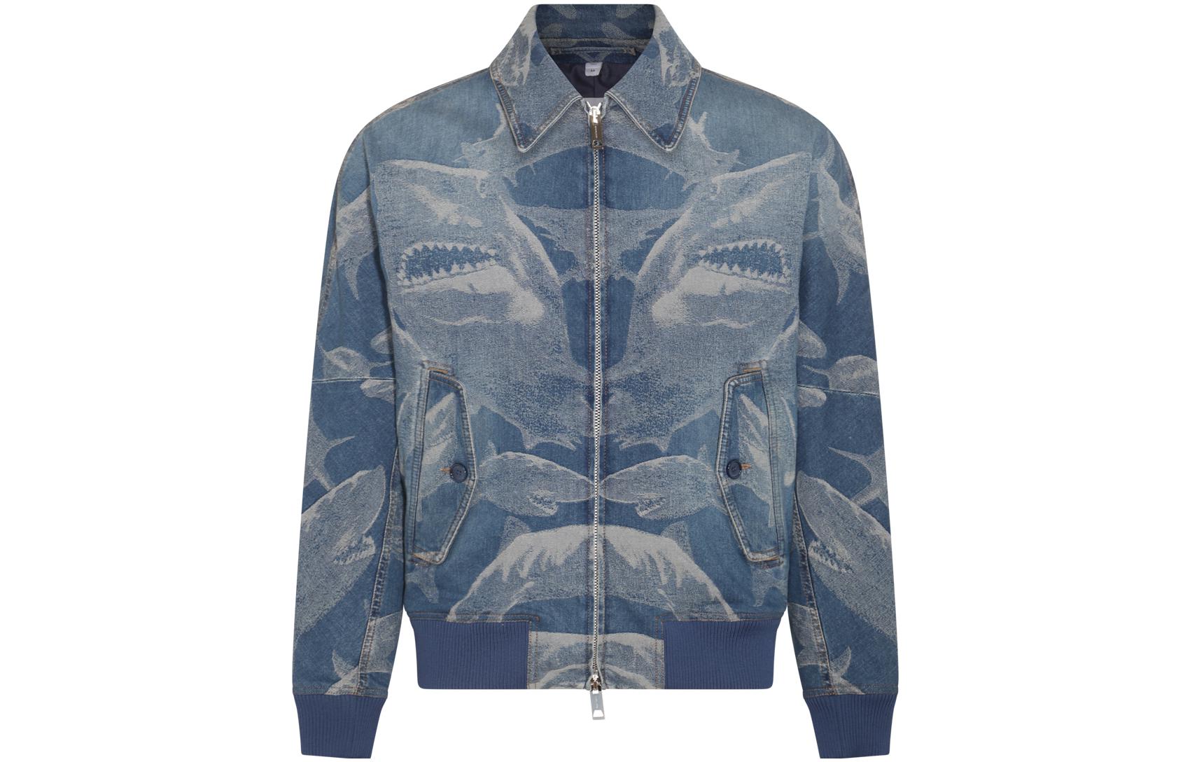 Burberry SS23 Shark Print Zip-Up Jacket Blue 8067642B5168
