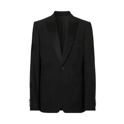 Burberry SS23 Single-Breasted Solid Blazer Jacket Men’s Black 80637681