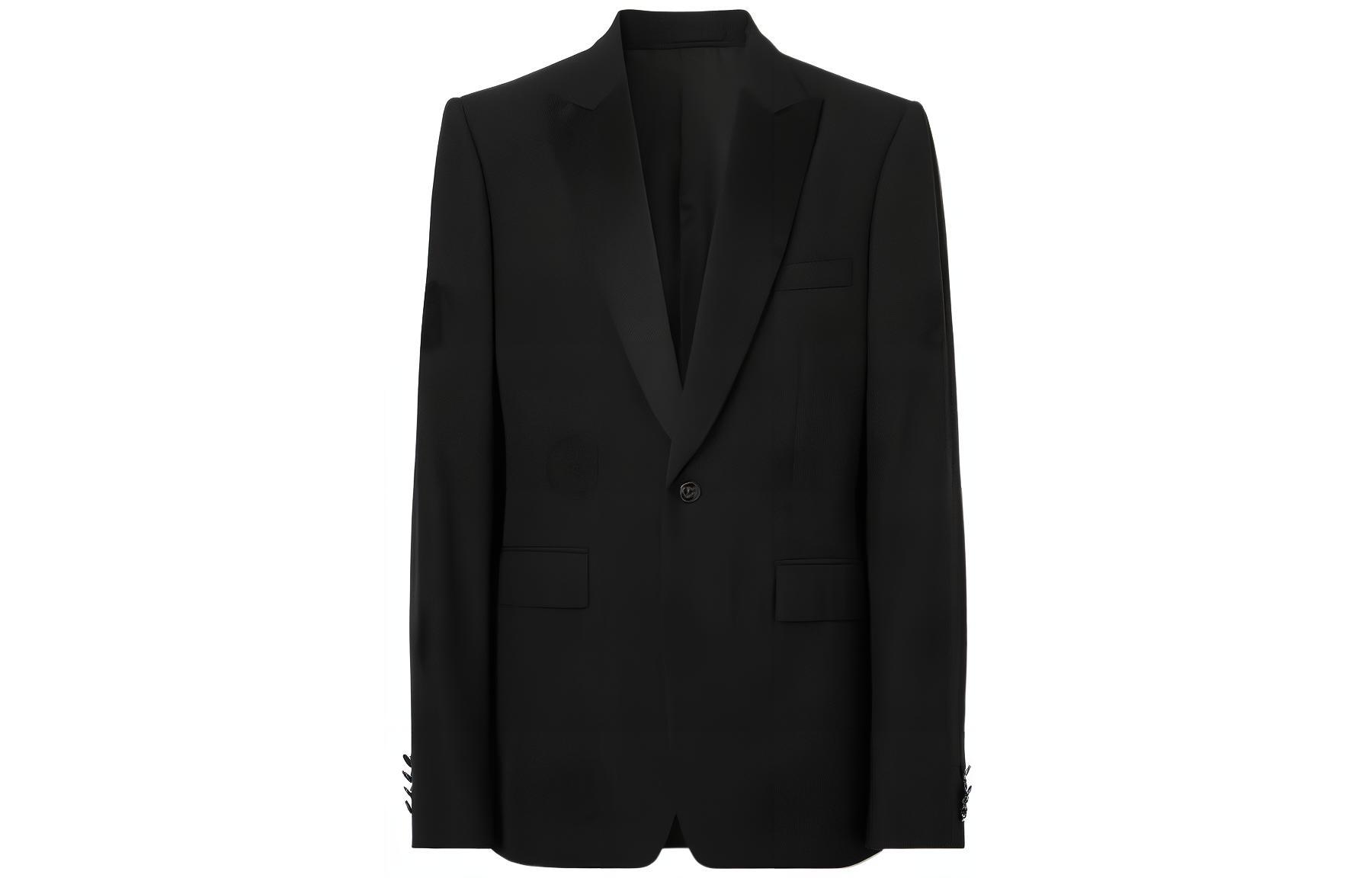 Burberry SS23 Single-Breasted Solid Blazer Jacket Men’s Black 80637681 圖 2