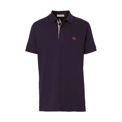 Burberry SS23 Solid Color Embroidered Logo Short Sleeve Polo Shirt Purple Men’s. 80362531