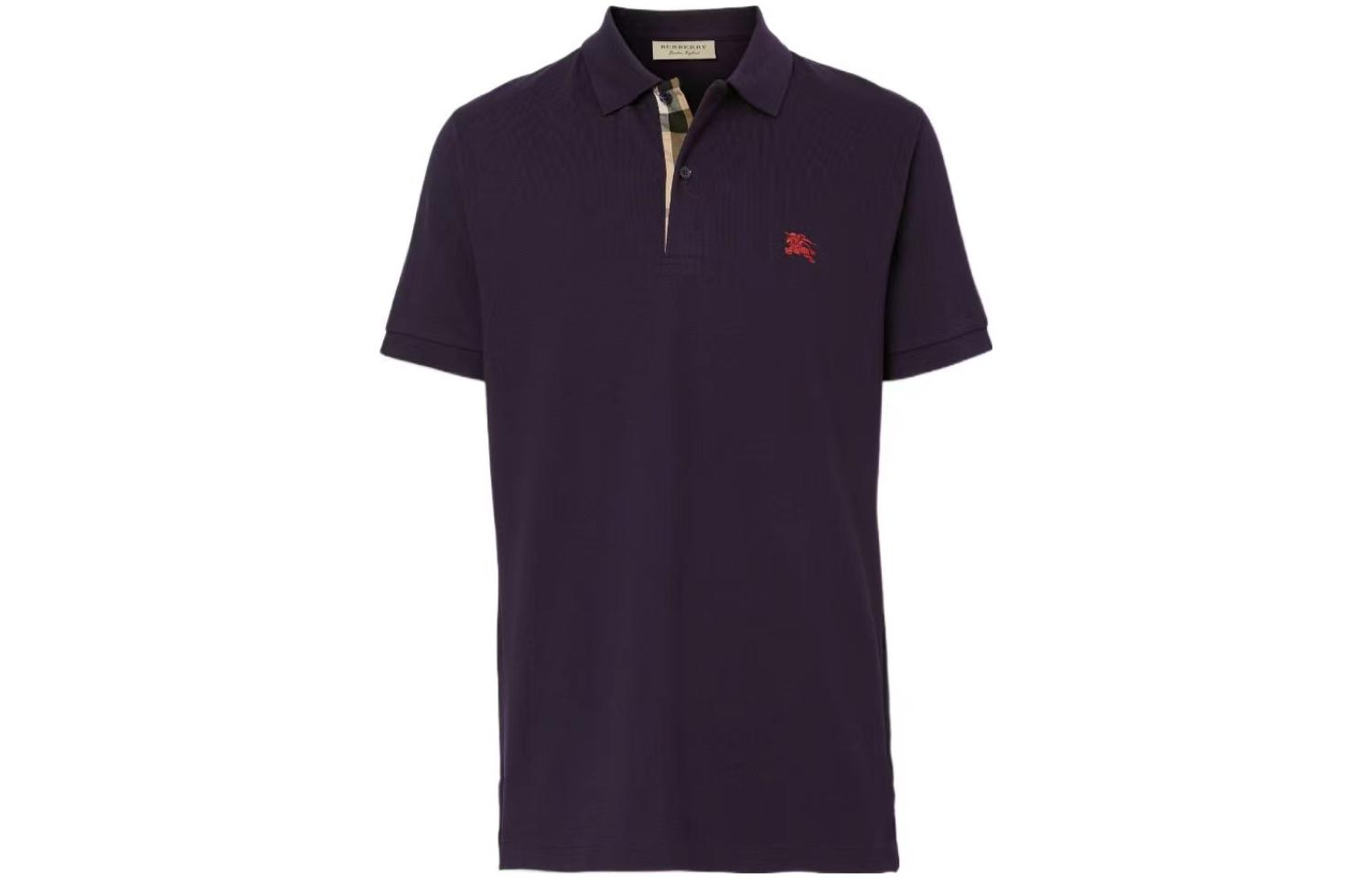 Order Burberry SS23 Polo Morado Hombre Logo Bordado Manga Corta Color Sólido. 80362531