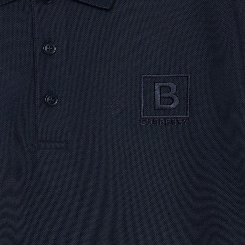 Details for 버버리 SS23 자수 로고 네이비 반팔 폴로 셔츠. 80530251