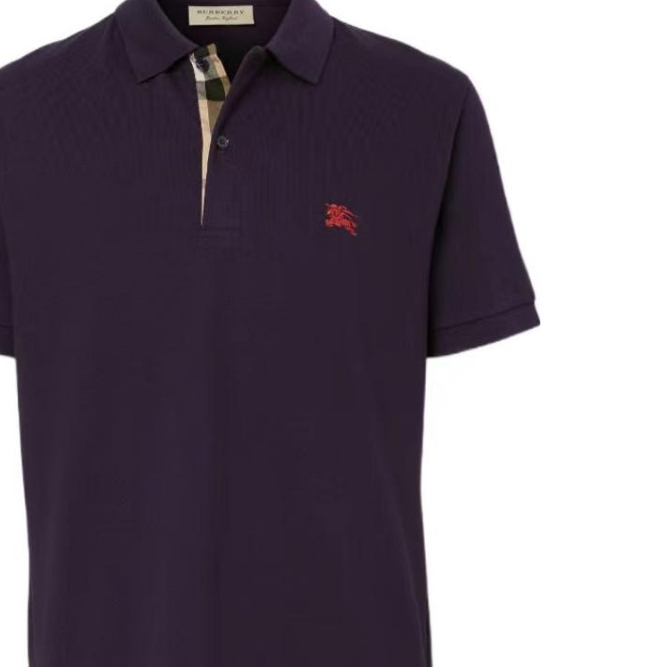 Details for Burberry SS23 Polo Morado Hombre Logo Bordado Manga Corta Color Sólido. 80362531