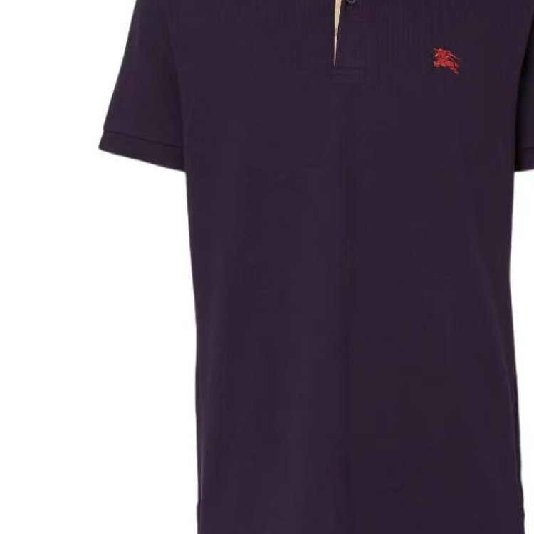 Sizing Burberry SS23 Polo Morado Hombre Logo Bordado Manga Corta Color Sólido. 80362531