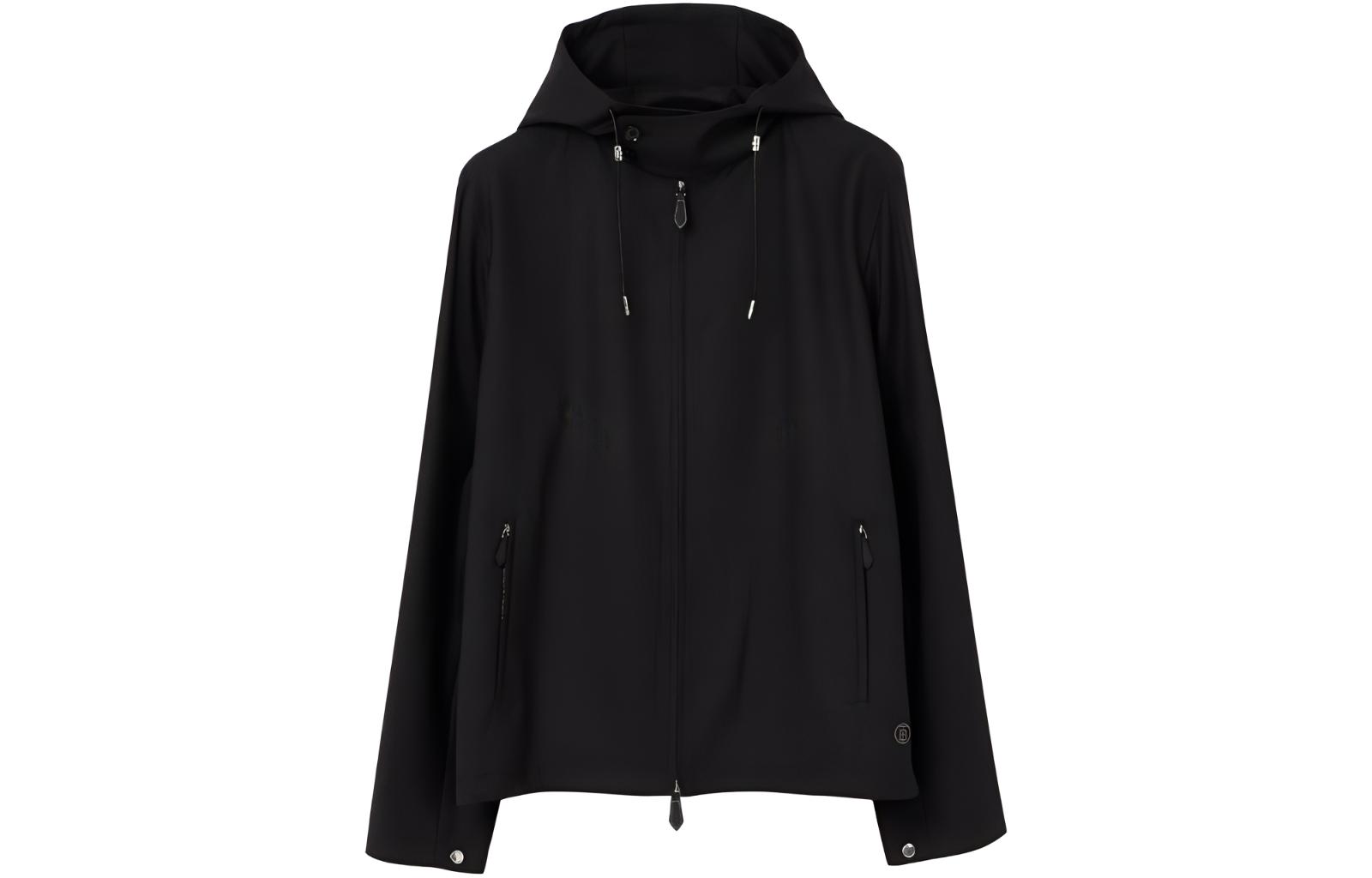 Burberry SS23 Solid Color Knit Hoodie Jacket - Black 80624111