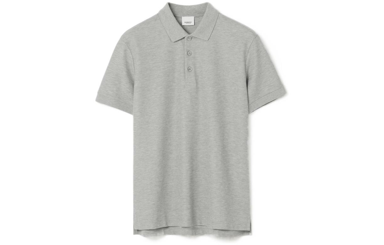 Burberry SS23 Solid Color Short-Sleeve Polo Shirt Men’s Gray 80687271