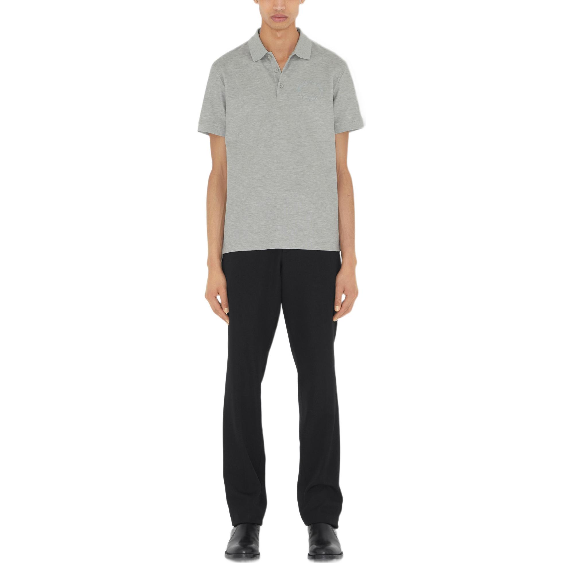 Burberry SS23 Solid Color Short-Sleeve Polo Shirt Men’s Gray 80687271 圖 3