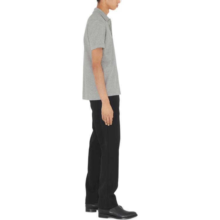 Burberry SS23 Solid Color Short-Sleeve Polo Shirt Men’s Gray 80687271 圖 5