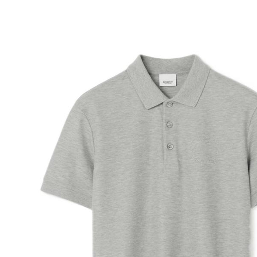 Burberry SS23 Solid Color Short-Sleeve Polo Shirt Men’s Gray 80687271 圖 6