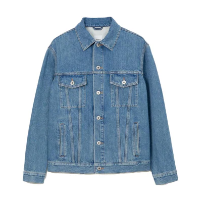 Burberry SS23 Solid Color Single-Breasted Denim Jacket Men’s Blue 80715641