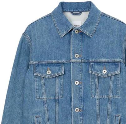 Burberry SS23 男款單排扣牛仔外套 藍色 80715641 Details for Burberry SS23 男款單排扣牛仔外套 藍色 80715641