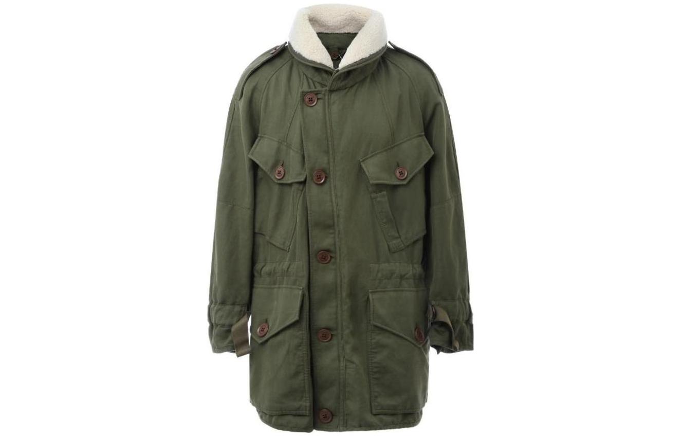 Burberry SS23 Solid Color Single-Breasted Green Jacket Men’s Long Sleeve 40621471