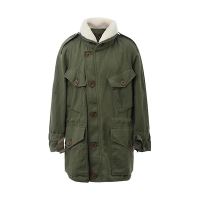 Burberry SS23 Solid Color Single-Breasted Green Jacket Men’s Long Sleeve 40621471