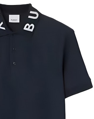버버리 SS23 솔리드 로고 프린트 반팔 폴로 셔츠 네이비 블루 (남성). 80675381 Cheap 버버리 SS23 솔리드 로고 프린트 반팔 폴로 셔츠 네이비 블루 (남성). 80675381