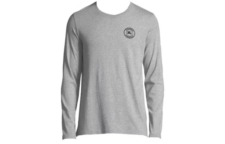 Order Burberry SS23 男士淺灰色羅紋圓領長袖T恤 8004255