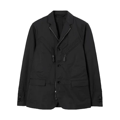 Burberry SS23 Solid Satin Single-Breasted Long-Sleeve Jacket Men’s Black 80706241