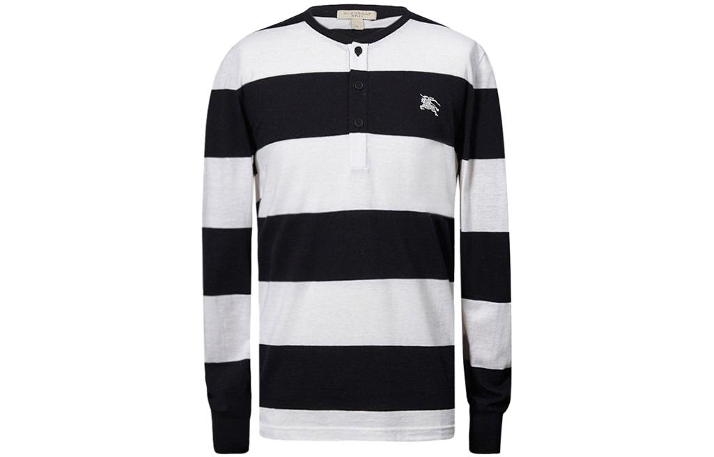Burberry SS23 Striped Loose Fit Crewneck Sweatshirt White Mens 3942264