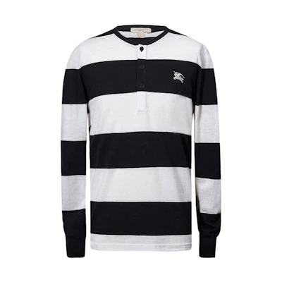 Burberry SS23 Striped Loose Fit Crewneck Sweatshirt White Mens 3942264