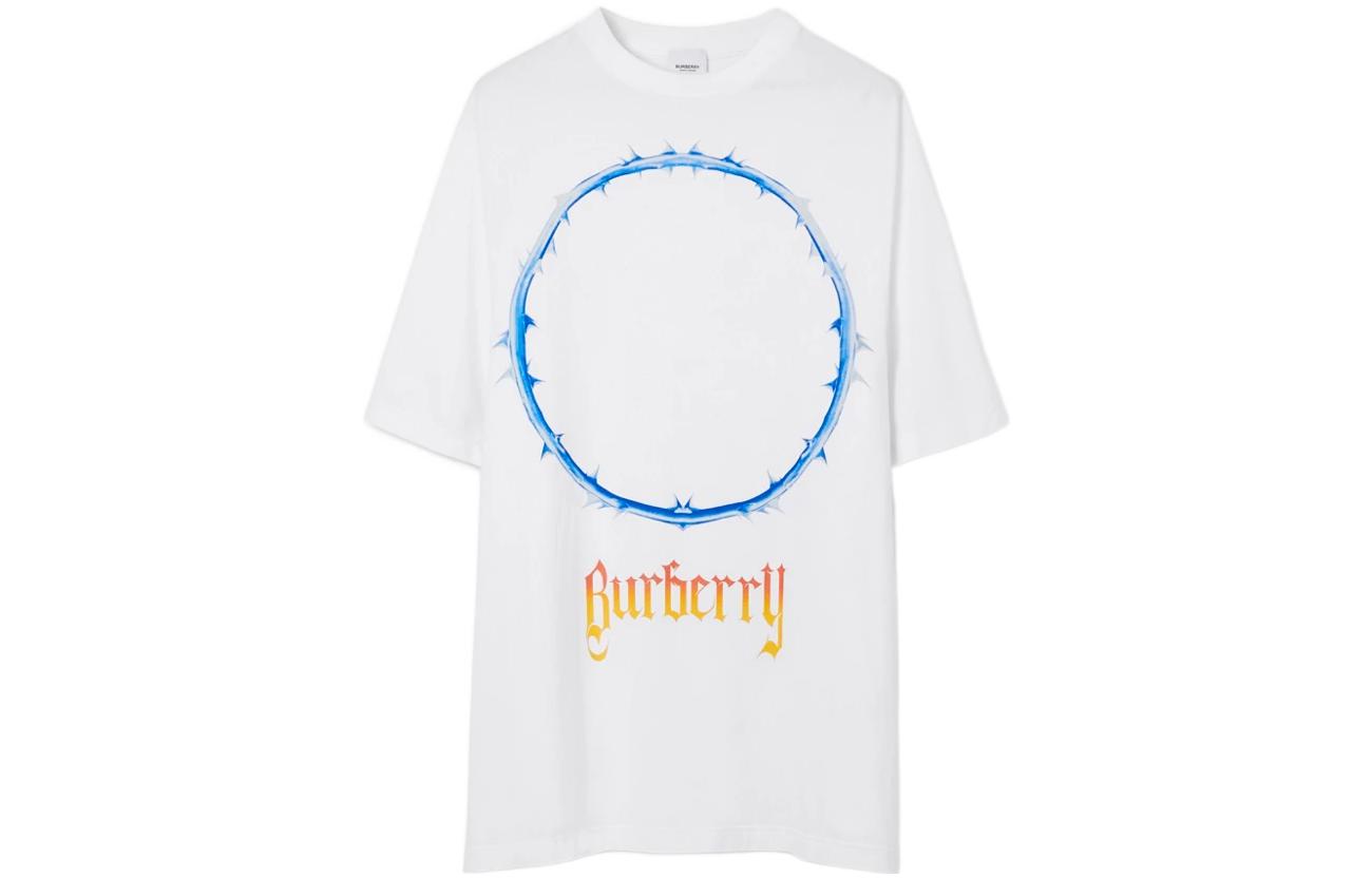 Burberry SS23 Thorn Crest Logo Print Crewneck T-Shirt White (). 80701461