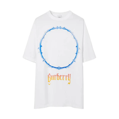 Burberry SS23 Thorn Crest Logo Print Crewneck T-Shirt White (). 80701461