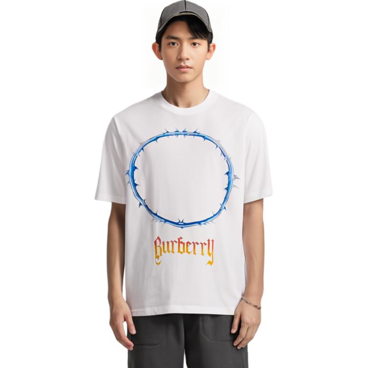 Burberry SS23 Thorn Crest Logo Print Crewneck T-Shirt White (). 80701461 圖 3