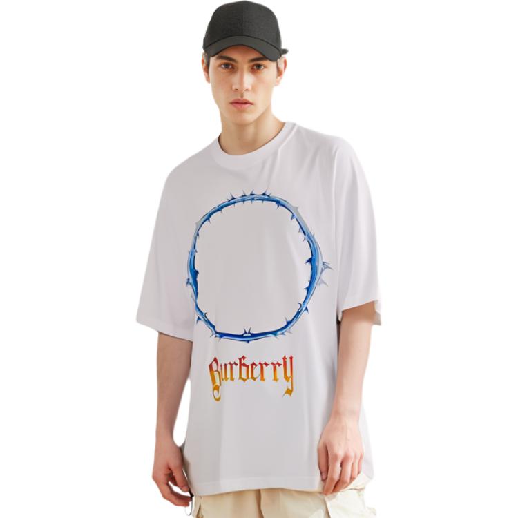 Burberry SS23 Thorn Crest Logo Print Crewneck T-Shirt White (). 80701461 圖 5