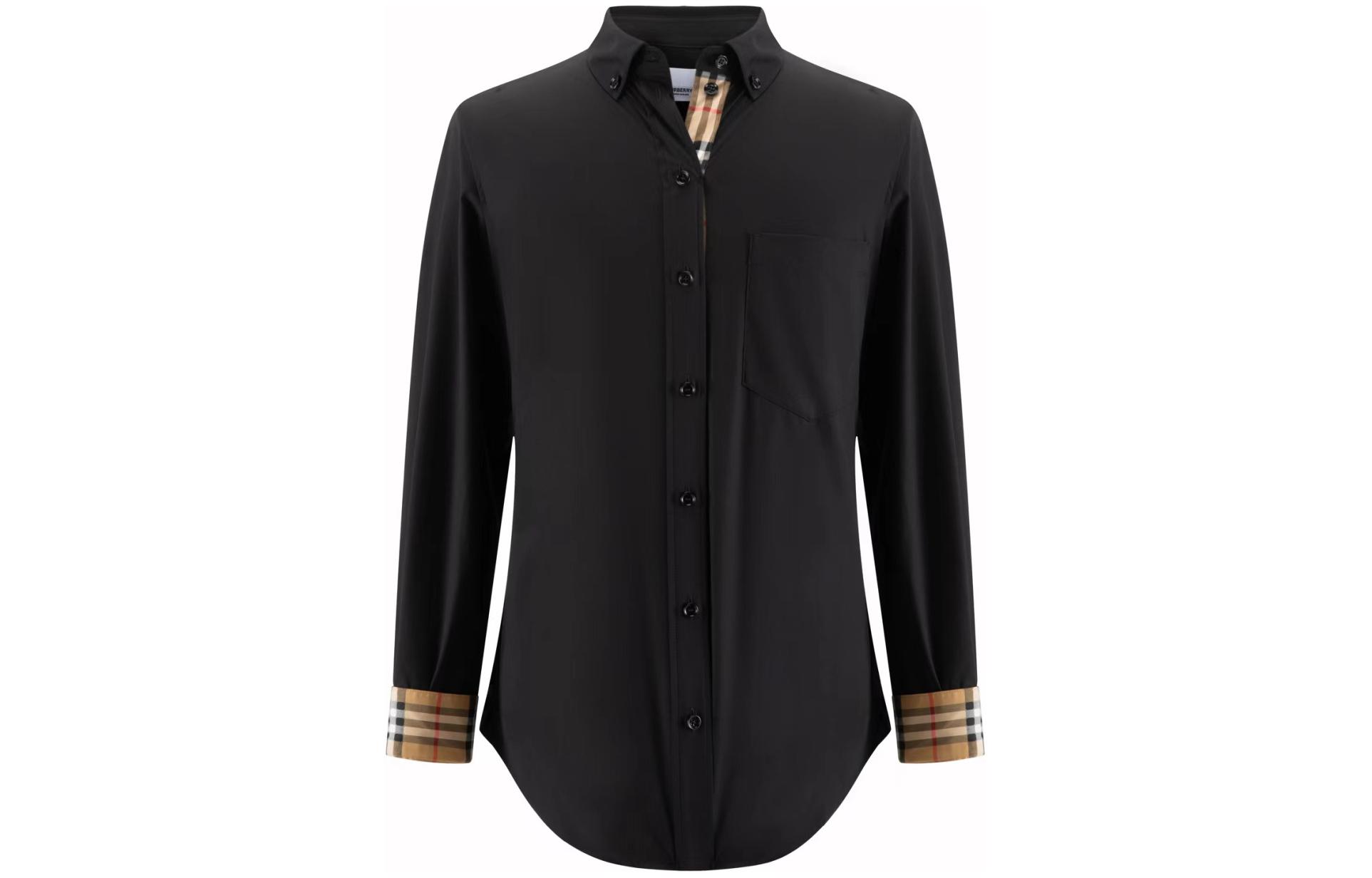 Order 博柏利 SS23 男女通用纯黑长袖衬衫 80678121