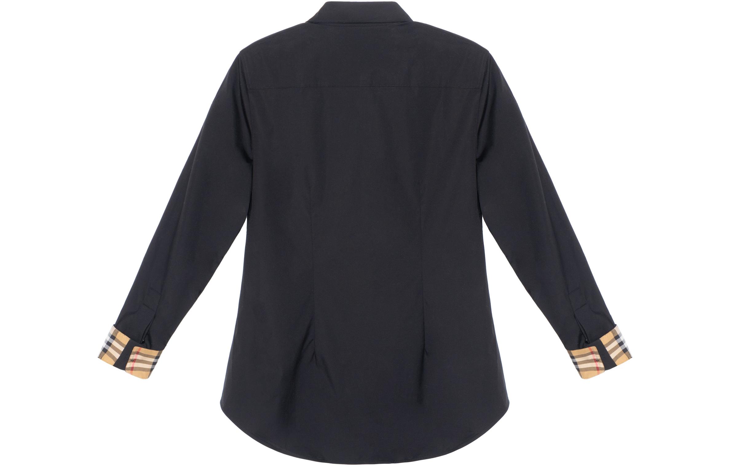 Lookbook 博柏利 SS23 男女通用纯黑长袖衬衫 80678121