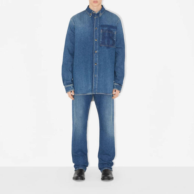 Burberry SS23 Washed Straight Zip Jeans Men’s Soft Navy Blue 80676391 圖 3