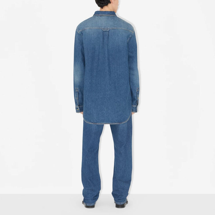 Burberry SS23 Washed Straight Zip Jeans Men’s Soft Navy Blue 80676391 圖 4