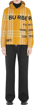 버버리 SS23 옐로우 후드 지퍼 업 자켓 레터 프린트 80658521 Shop 버버리 SS23 옐로우 후드 지퍼 업 자켓 레터 프린트 80658521