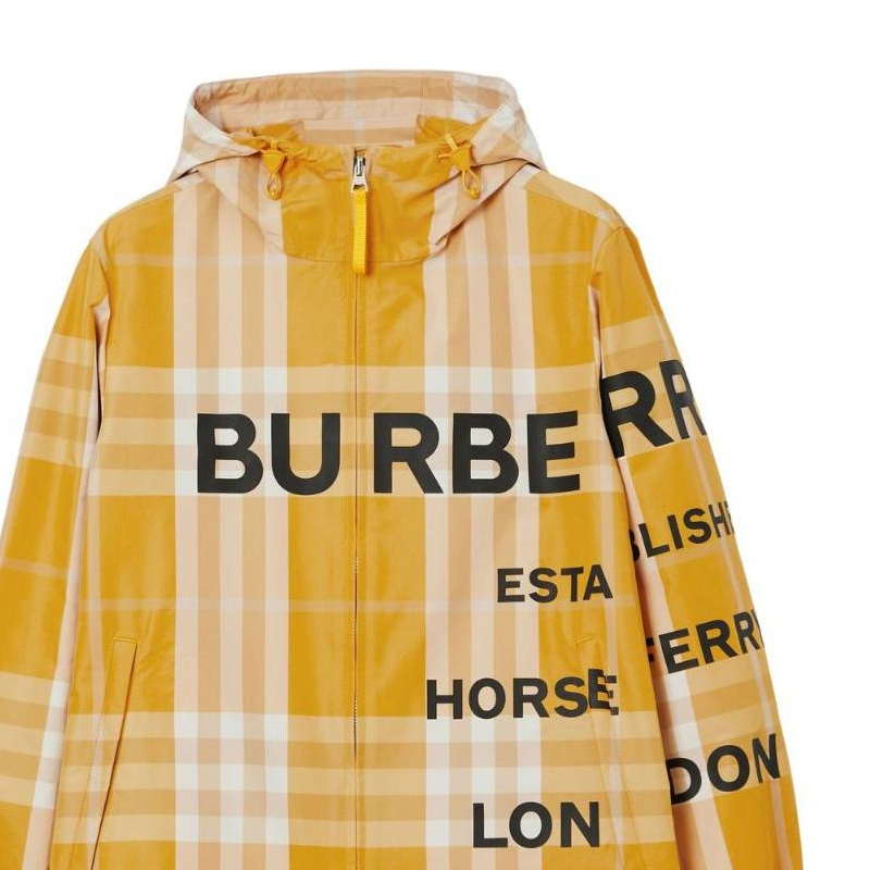 Details for 버버리 SS23 옐로우 후드 지퍼 업 자켓 레터 프린트 80658521