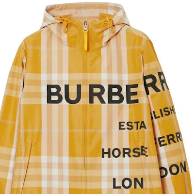 버버리 SS23 옐로우 후드 지퍼 업 자켓 레터 프린트 80658521 Details for 버버리 SS23 옐로우 후드 지퍼 업 자켓 레터 프린트 80658521