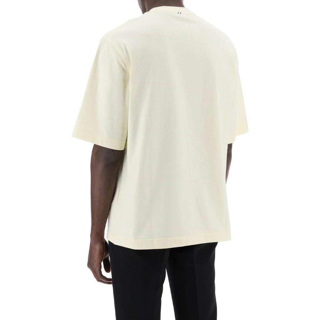 Purchase Burberry SS24  Beige Logo Embroidered Crewneck Short Sleeve T-Shirt. 80820271