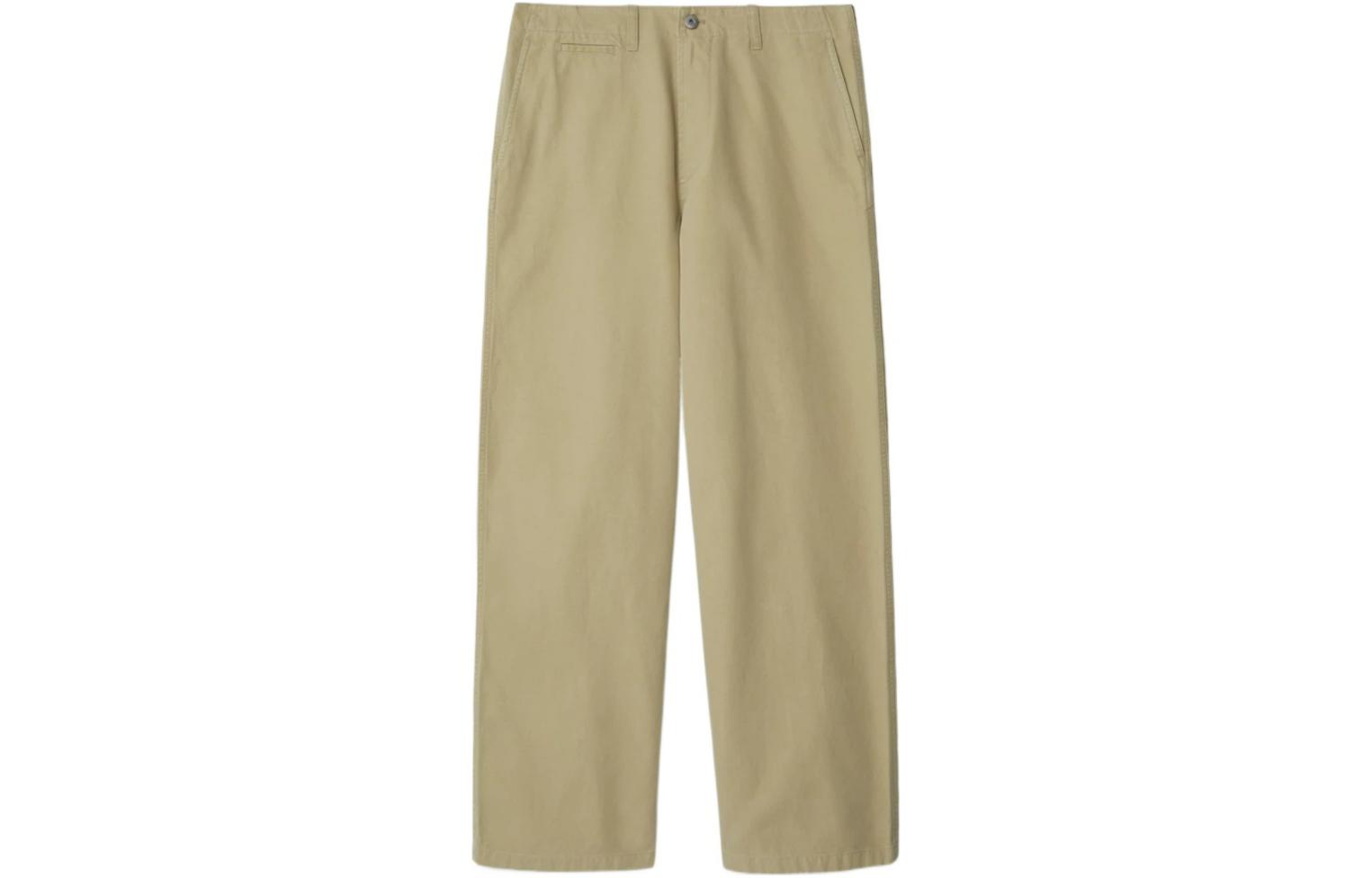 Burberry SS24  Beige Mid-Rise Straight-Leg Casual Pants with Zipper. 80836201