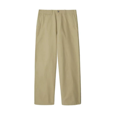 Burberry SS24 Beige Mid-Rise Straight-Leg Casual Pants with Zipper. 80836201