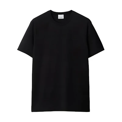 Burberry SS24 Black Casual Crew Neck T-Shirt with Letter Embroidery. 80839411