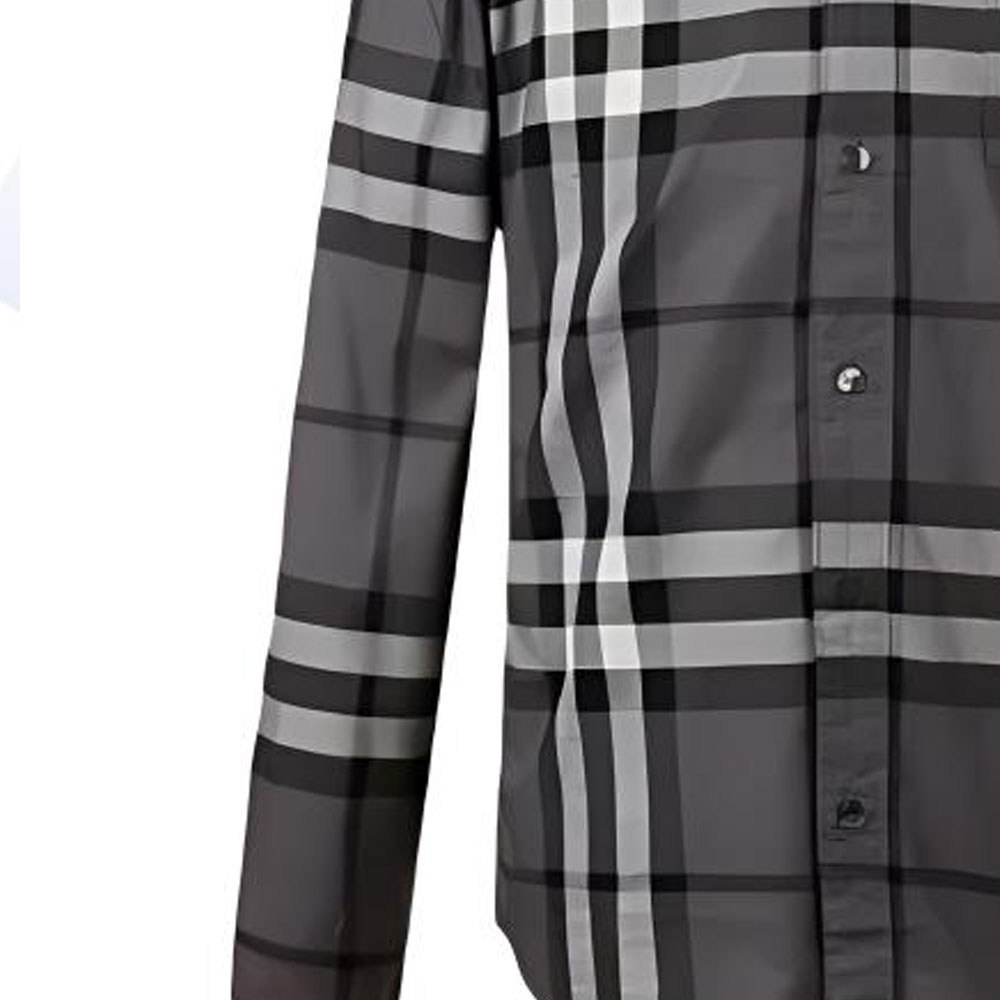 Details for Burberry SS24 Kemeja Hitam Kotak-Kotak Lengan Panjang. 80733981