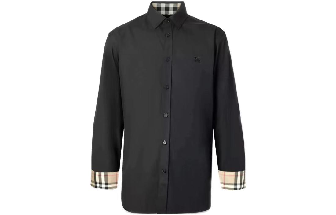 Burberry SS24  Black Classic Check Collar Cuffs Long Sleeve Shirt. 80667631 圖 2