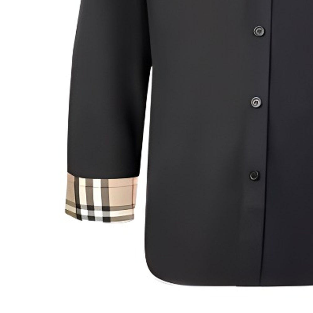Burberry SS24  Black Classic Check Collar Cuffs Long Sleeve Shirt. 80667631 圖 8