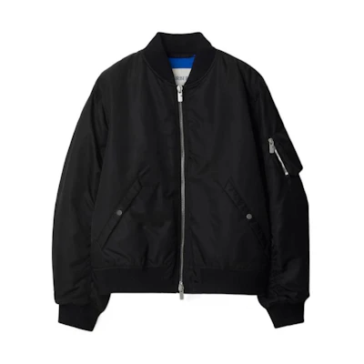 Burberry SS24 Black Cotton Jacket with Baseball Collar and Zip Closure. 80833101