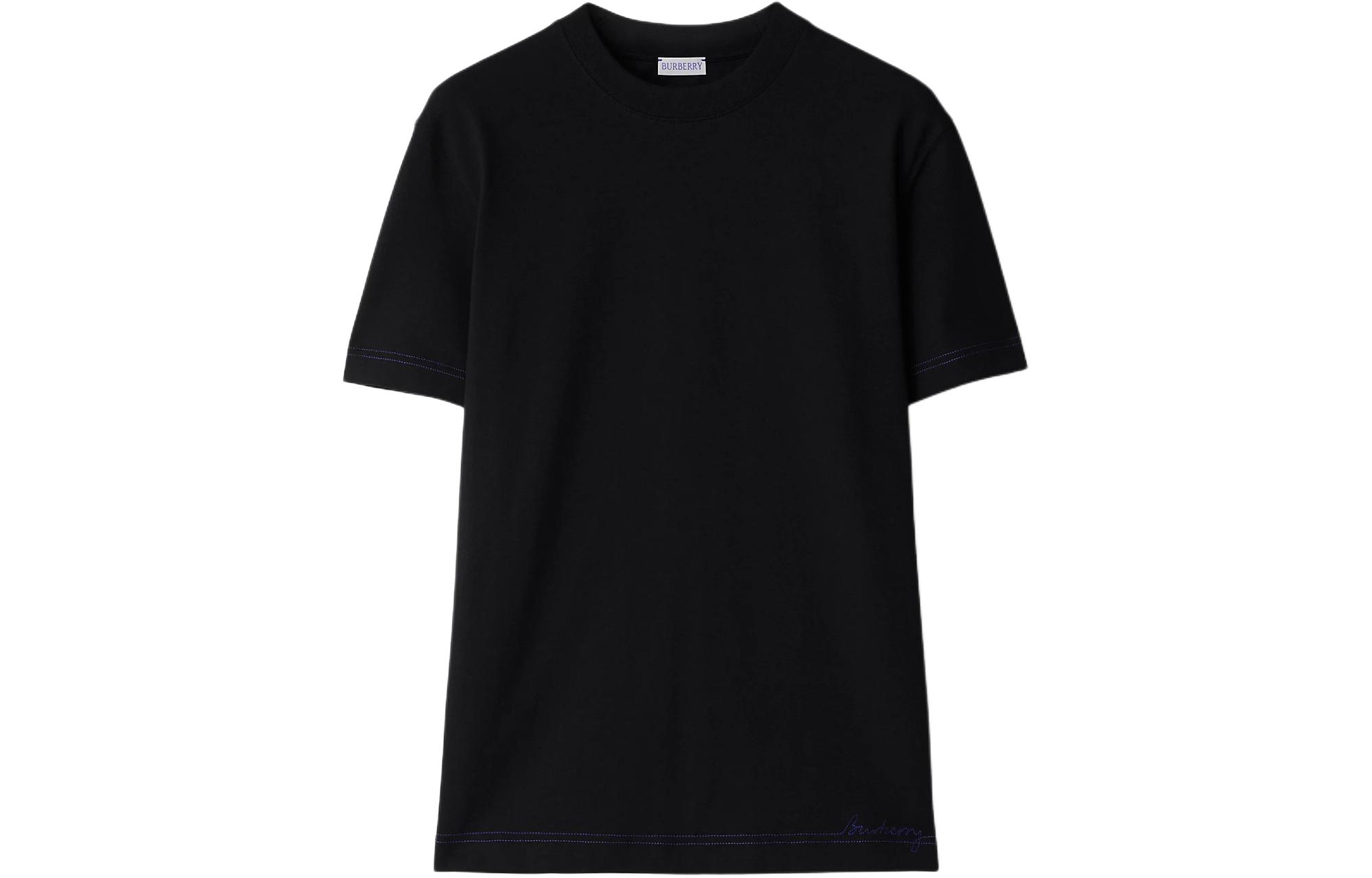 Burberry SS24  Black Crewneck T-Shirt with Logo Embroidery. 80905411 圖 2
