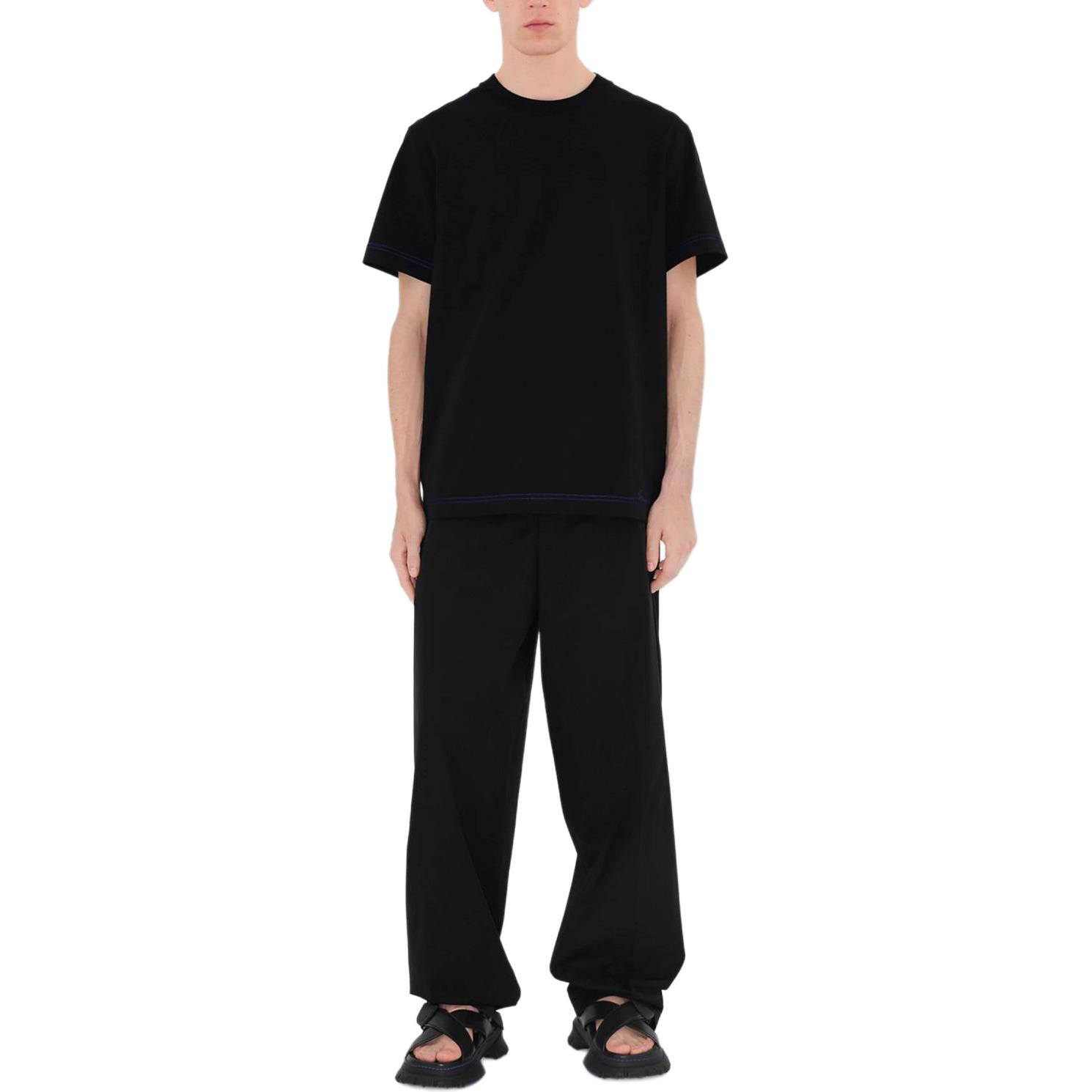 Burberry SS24  Black Crewneck T-Shirt with Logo Embroidery. 80905411 圖 5