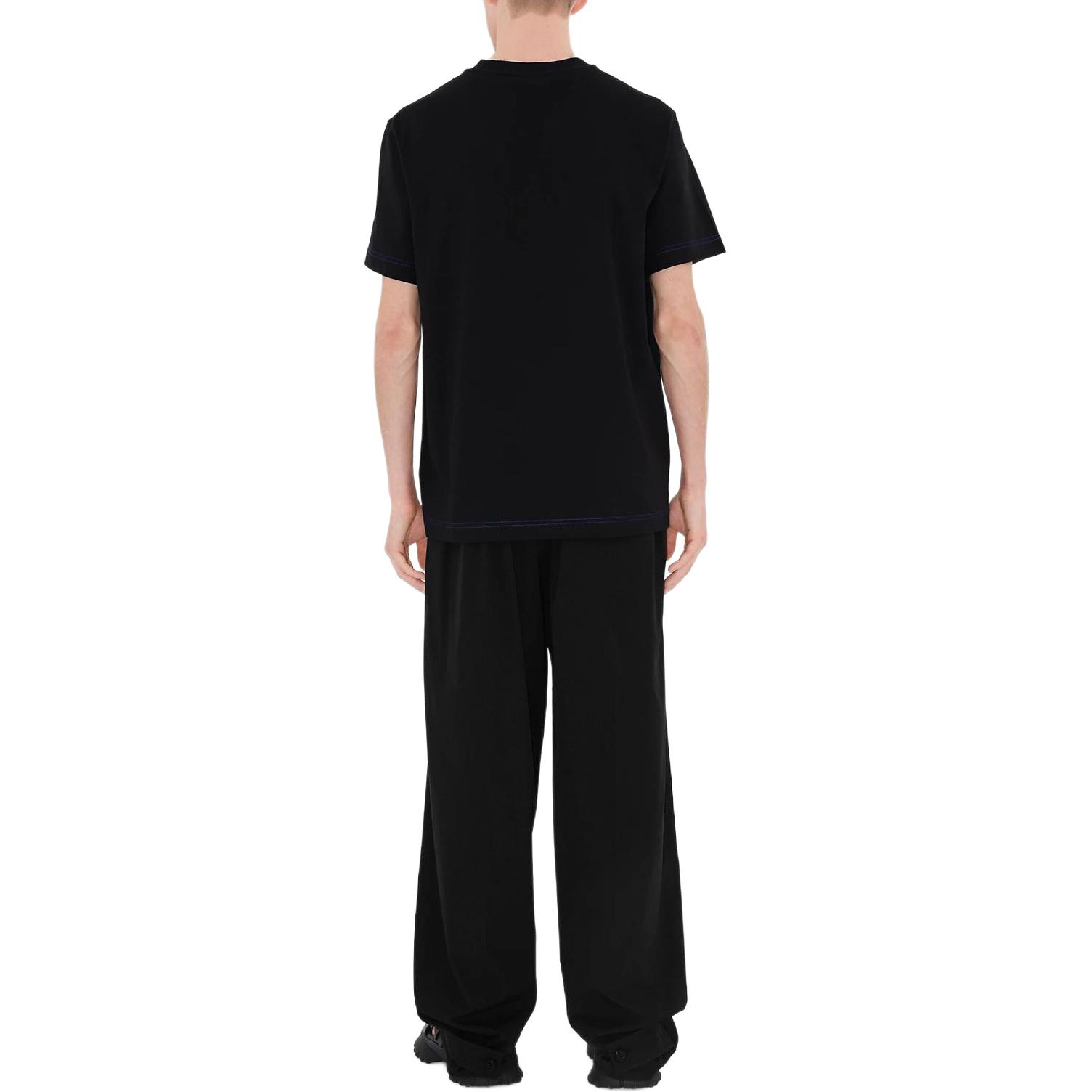 Burberry SS24  Black Crewneck T-Shirt with Logo Embroidery. 80905411 圖 6