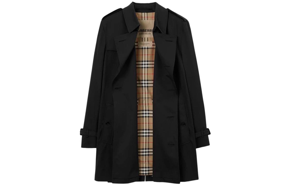 Lookbook Burberry SS24  Black Double-Breasted Short Trench Coat with Belt. 80793891